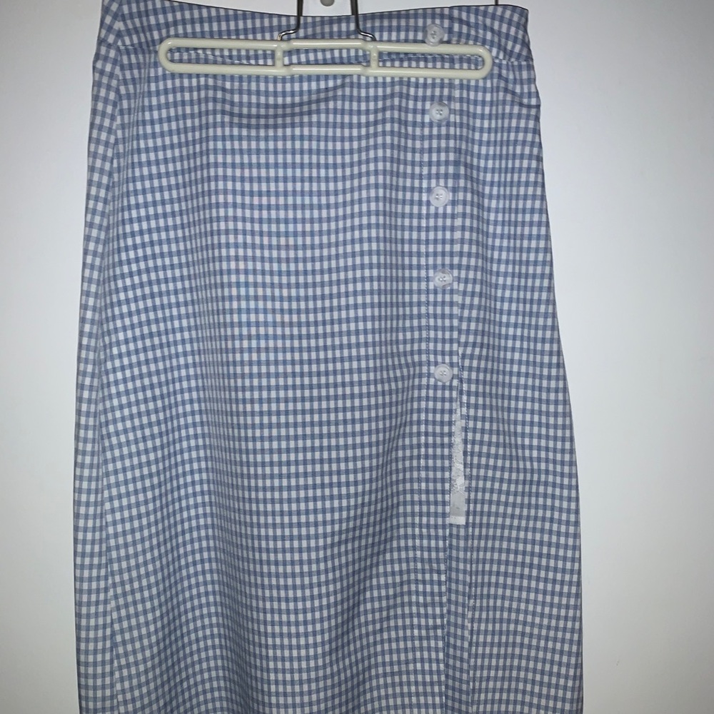 Plaid midi skirt